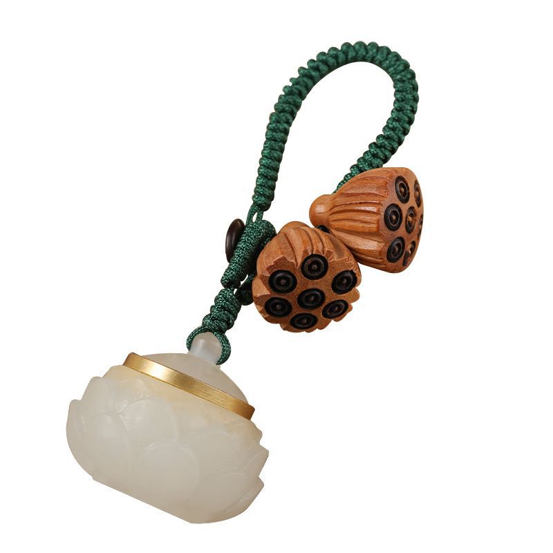 好莲生钥匙扣夜光莲花桃木莲蓬可