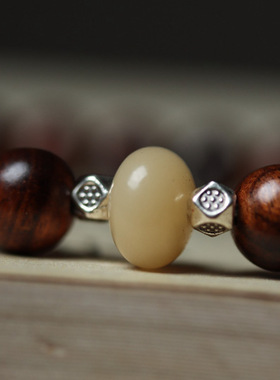 黑花梨8mm手串手链白玉菩提男女