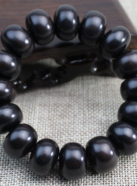 黑檀手串紫光檀乌木个性算盘珠佛