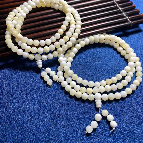 海贝壳8mm手链海贝半黄贝壳带黄