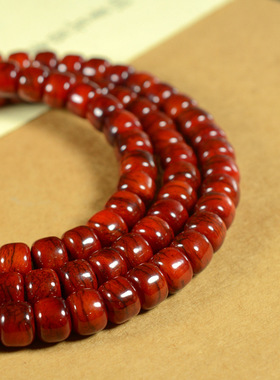 藏式西藏高山满血红牦牛角桶珠佛