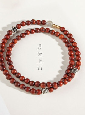 小叶紫檀木质多圈复古手串新中式