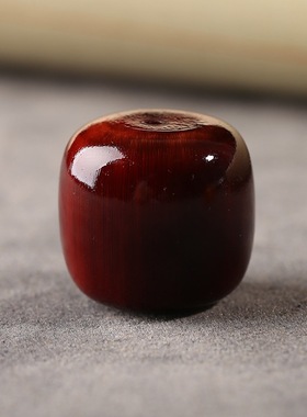 藏式天然牦牛角桶珠三通佛头黄金