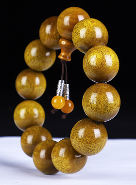 上色上漆金丝楠木108佛珠手串男