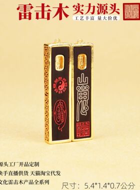 雷击木镶银山鬼朱砂吊坠金光咒八