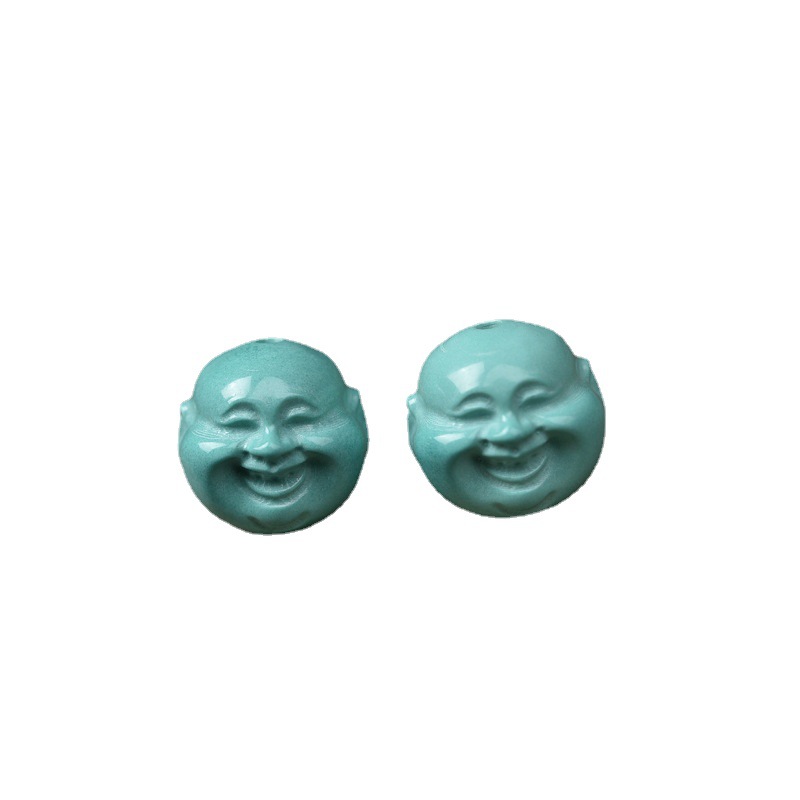 绿松石佛头手工DIY雕刻搭配星月