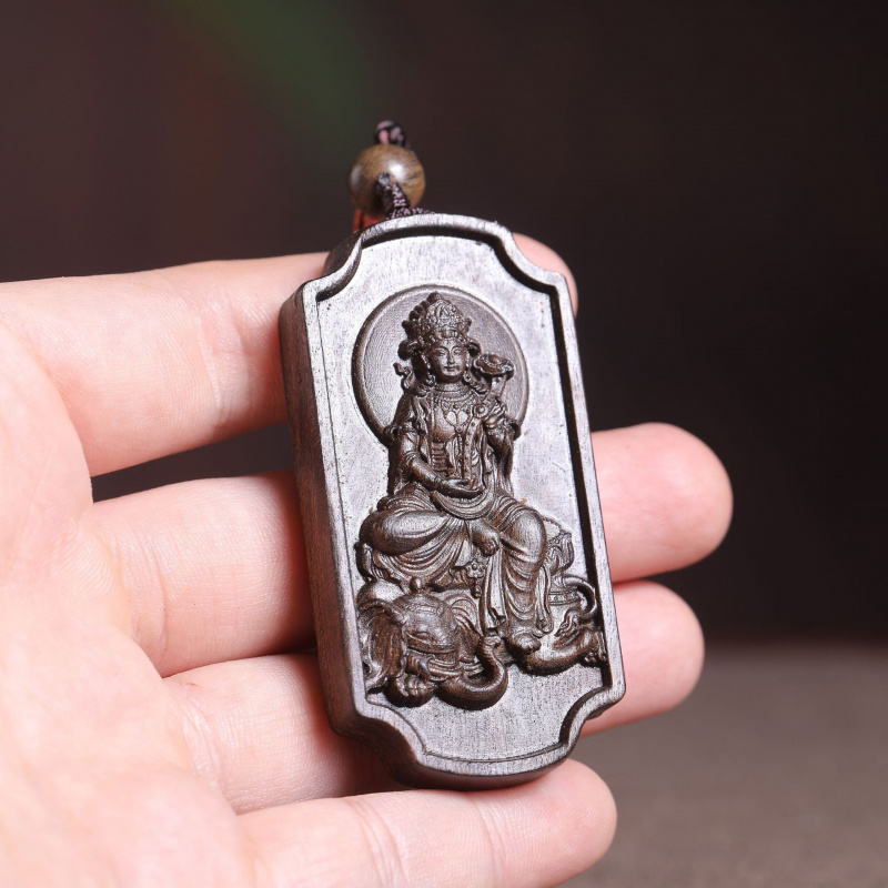 沉香木雕刻民族风普贤文殊木质工