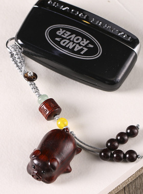 檀木小猪手机链吊坠DIY女生可爱