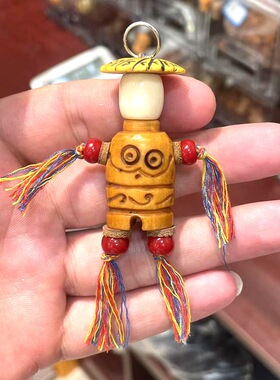 藏式天然驼骨雕刻配件木偶卡通阿