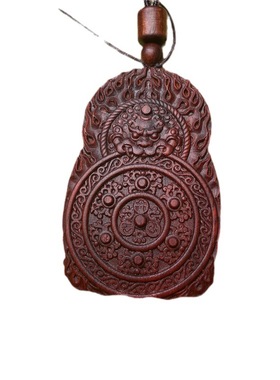 高密紫檀雕刻佛牌十二生肖佛像木