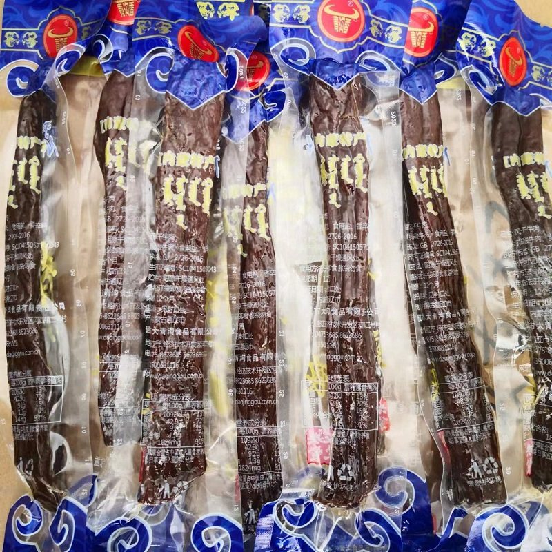 内蒙古通辽青沟香马背干粮牛肉干500克独立长条手撕风干牛肉干原
