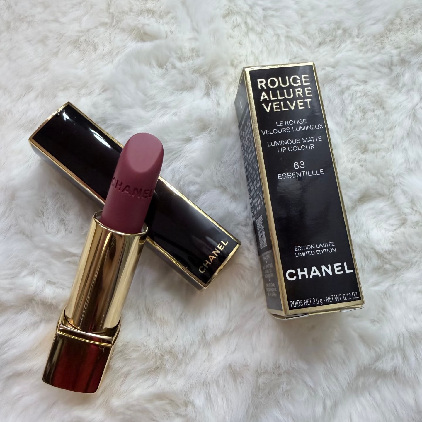 Chanel/香奈儿魅力丝绒唇膏58复古红棕色 63
