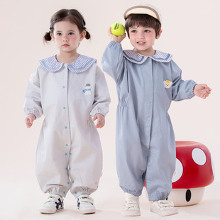 爬行服婴幼儿保护羽绒服防脏罩衣洋气爬爬衣 宝宝连体哈衣纯棉长袖