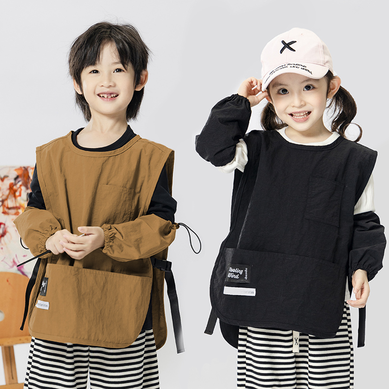 儿童防水马甲围裙可印logo防脏