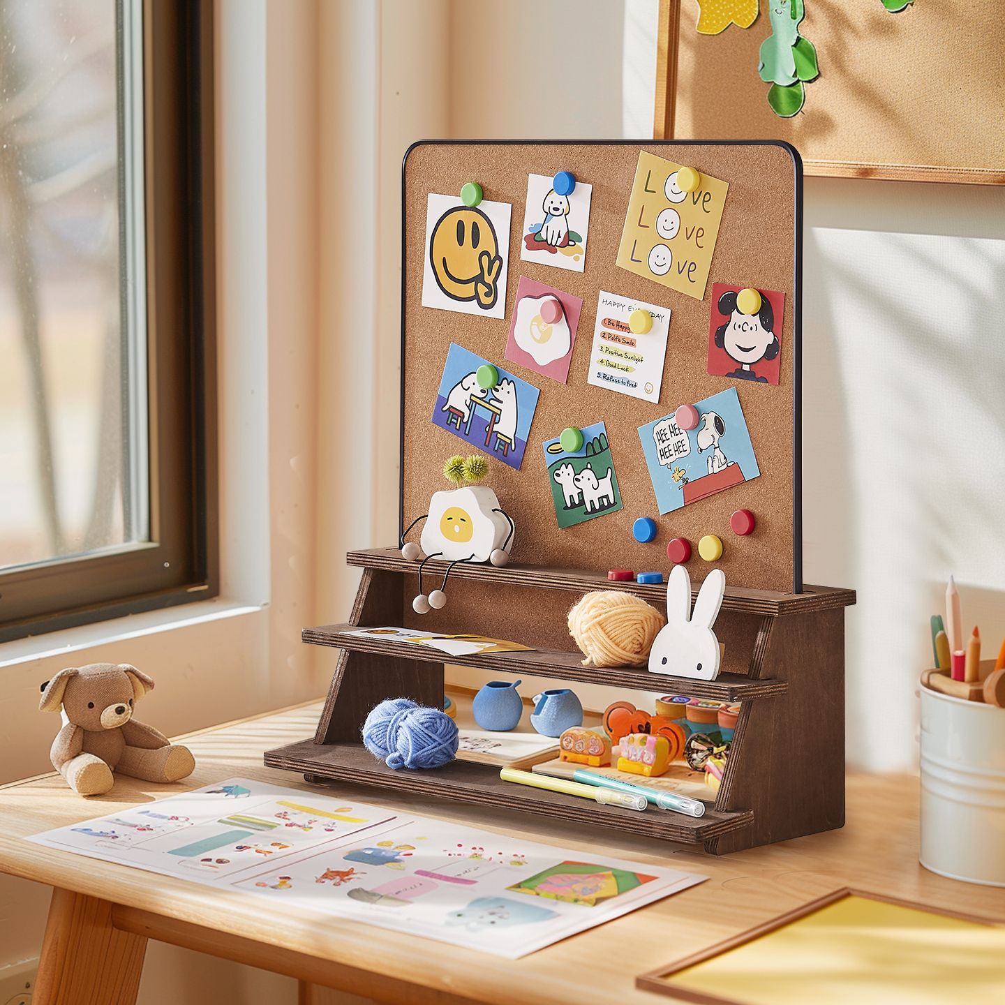 文创简约家用幼儿园作品置物架