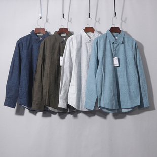春秋季纯棉水洗牛仔衬衫防晒外套长袖微宽松版纯色打底工装衬衣