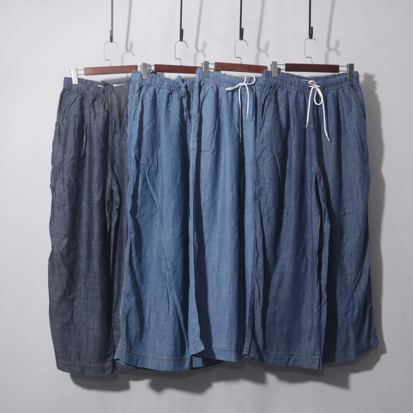 莱赛尔天丝阔腿裤 松紧腰系绳棉麻垂顺遮肉薄款直筒裤,女装/女士精品,牛仔裤,淘宝优惠券,粉丝福利购,淘宝优惠卷