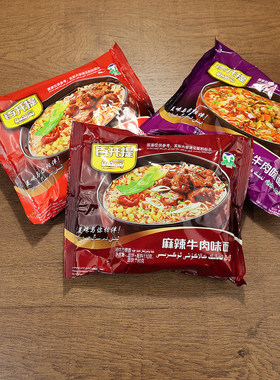 新疆百开提方便面麻辣红烧酸汤味