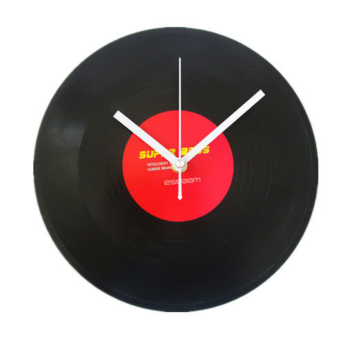 黑胶片钟复古怀旧静音钟表黑胶唱片创意咖啡厅酒吧装饰个性挂钟