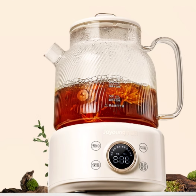 九阳K10D-WY101养生壶家用多功能全玻璃办公室小型煮花茶烧水壶1L