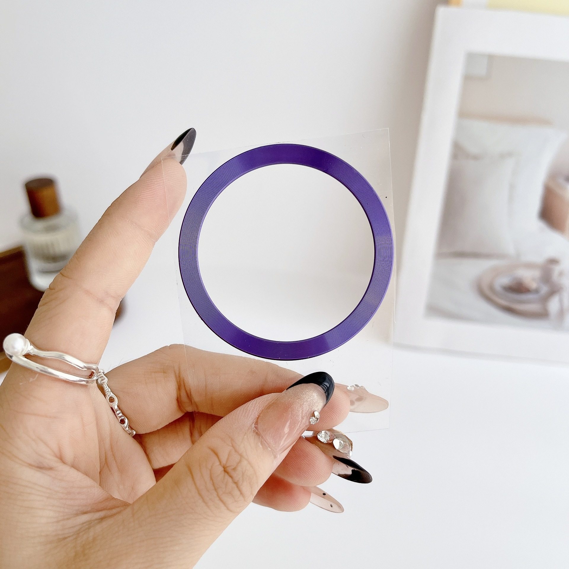 轻薄金属CD纹引磁圈贴片无线充magsafe自粘粘贴式手机壳通用彩色