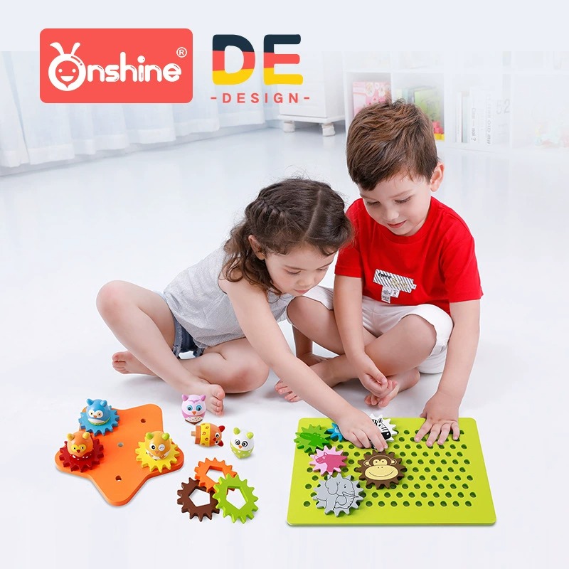 onshine蘑菇钉插板益智玩具0-3幼儿园宝宝思维开发早教大颗粒积木