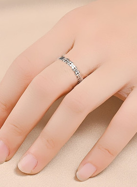 不掉色钛钢开口戒指女