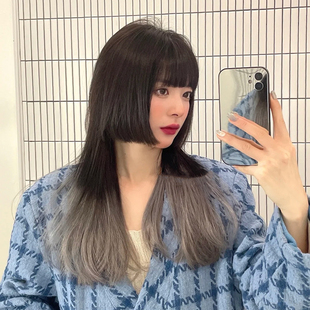 日常公主切假发女中长发jk假发古风cos女黑长直渐变挑染全头套