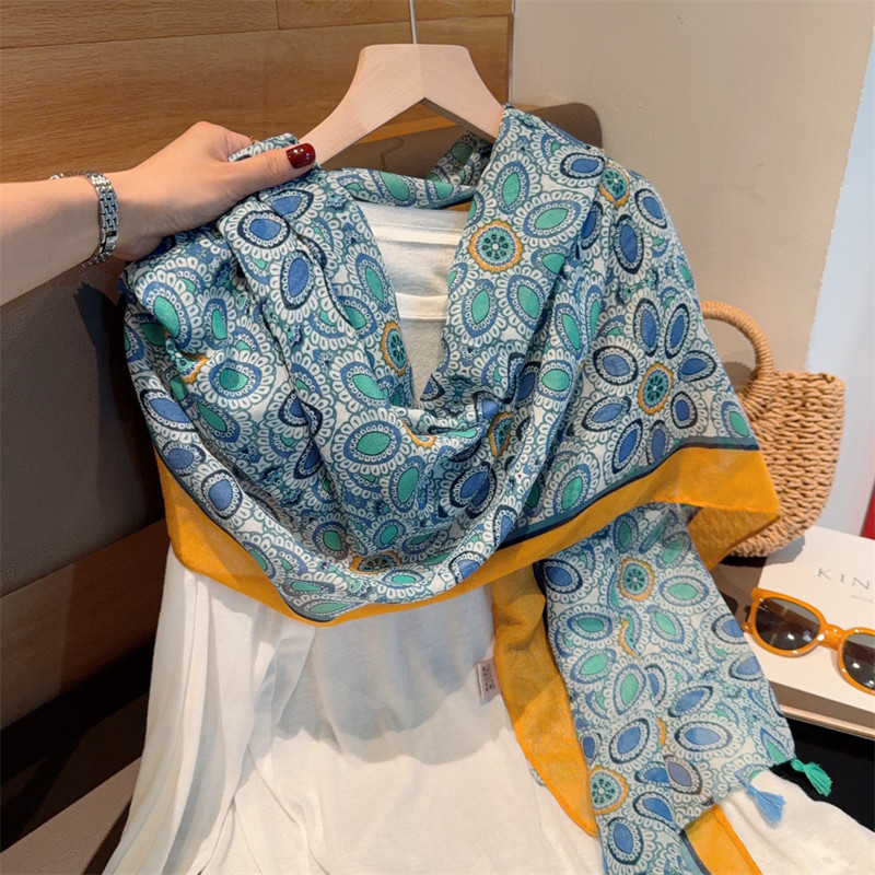 蓝色宝石丝巾女春夏季出游海边防晒遮阳棉麻围巾长款超大披肩纱巾,服饰配件/皮带/帽子/围巾,围巾/丝巾/披肩,淘宝优惠券,粉丝福利购,淘宝优惠卷