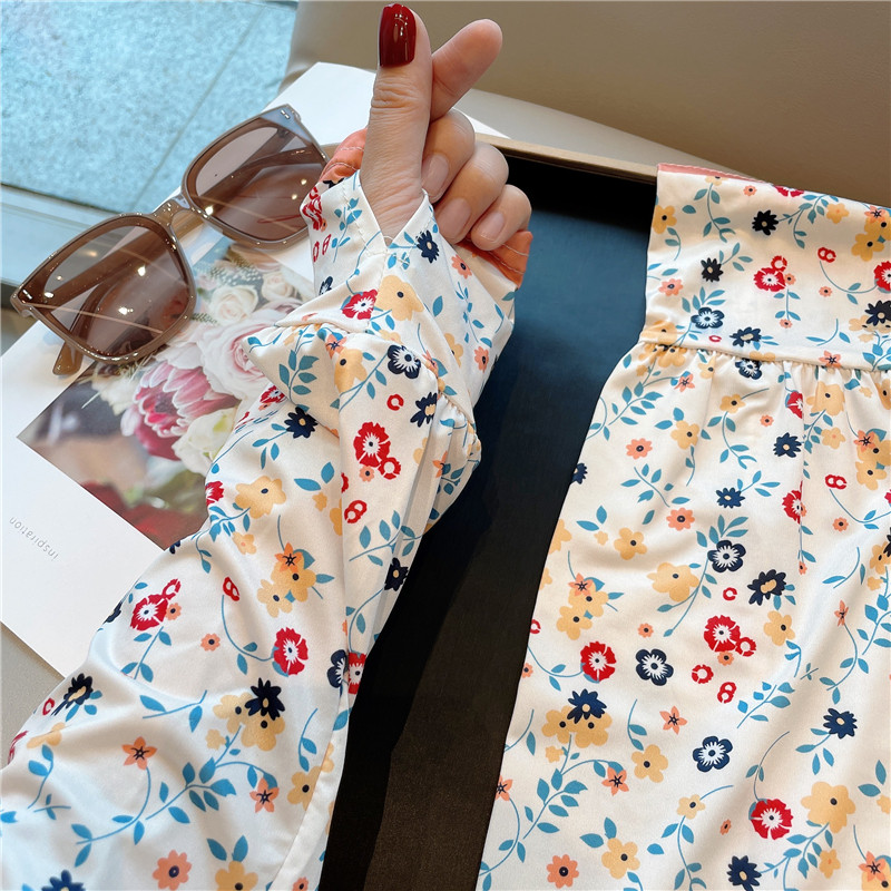 SMALL FLORAL SUNSCREEN ICE SILK SLEEVE SLEEVE FOR WOMEN TO GO OUT ON THE STREET IN SUMMER SUNSHADE SLEEVES ANTI-PURPLE CYCLING ANTI-ULTRAVIOLET ARM GUARDS