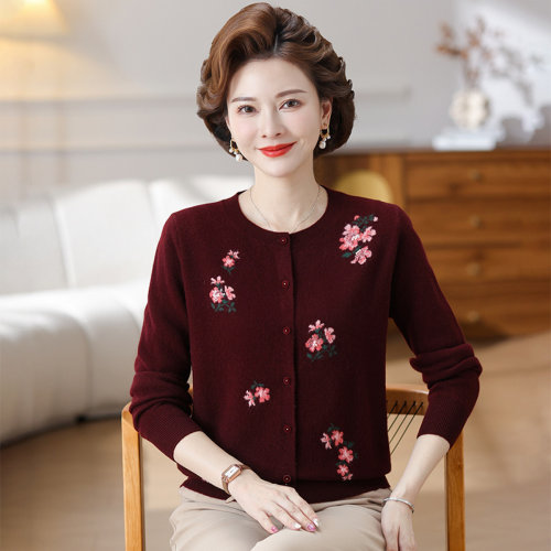 【100%纯山羊绒】中老年女厚妈妈