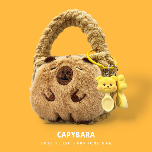 适用于OPPO Enco Air4 Pro毛绒挂件耳机保护套Air3/Free3保护壳毛绒Air2新声版X2/R3充电仓收纳包R2女air2pro