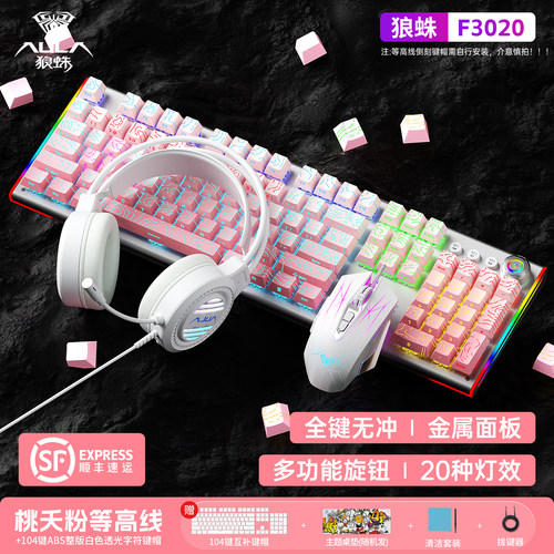 狼蛛有线F3020键鼠耳机套装