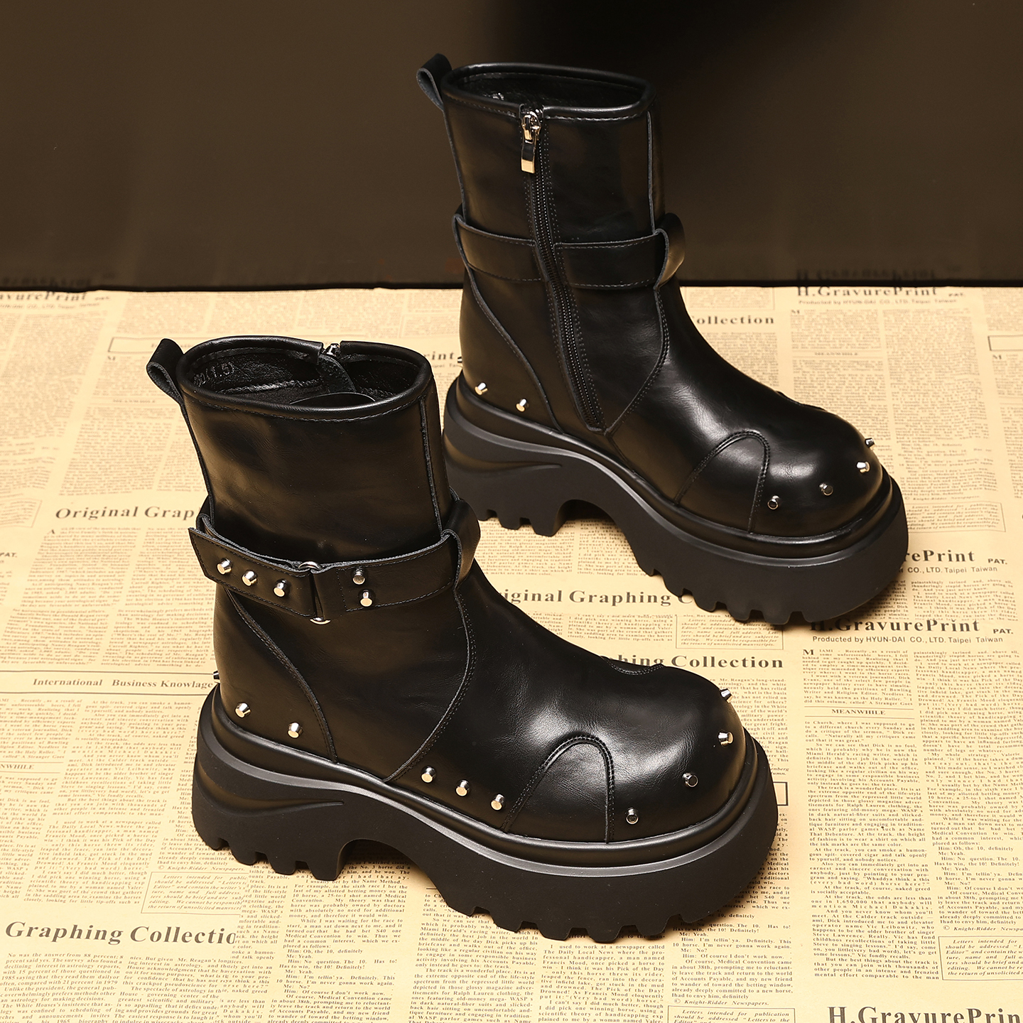 9CM香港正品内增高马丁靴女2025秋冬新款英伦风厚底加绒休闲短靴