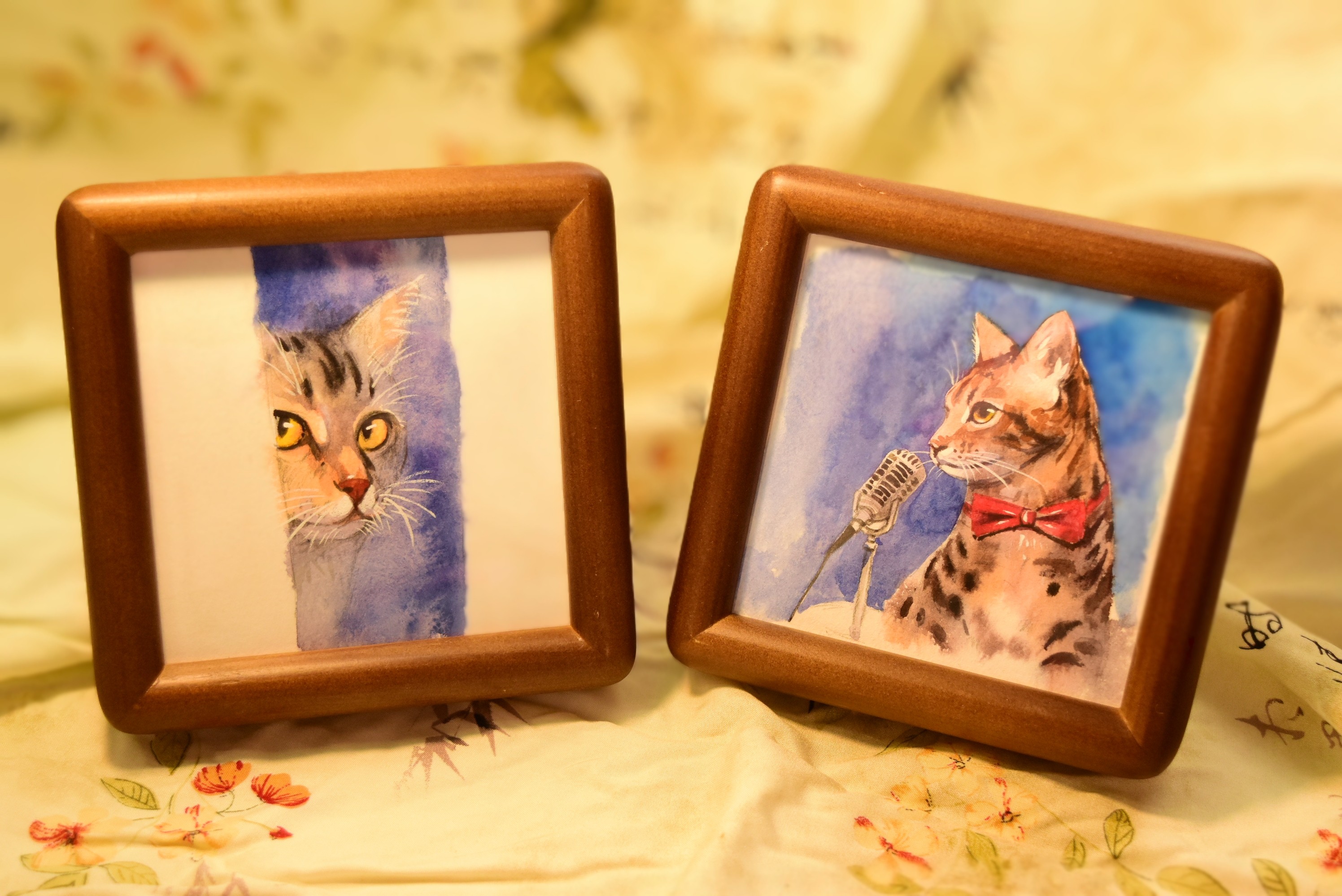 手绘猫咪狗狗画像水彩头像定制送朋友礼物留念绘画插画漫画头像图片