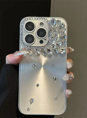 苹果13promax手机壳女款高级感iphone16pro炫彩水钻11/15promax全包自带镜头膜防摔14/12奢华高端