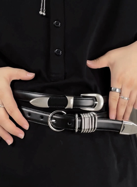 PURPOSEFUL金属环皮带设计感小众帅气腰带