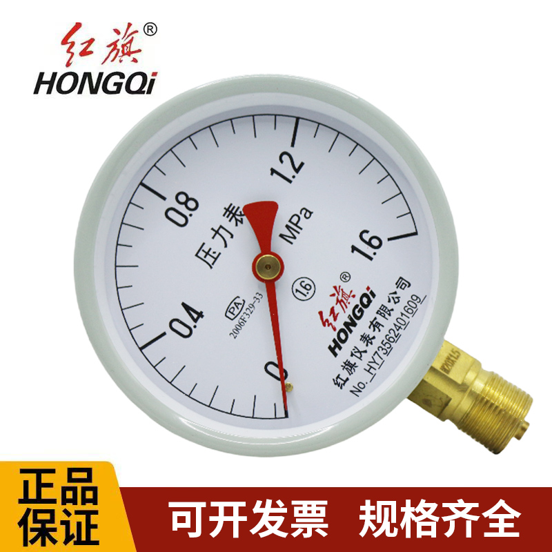 红旗仪表温州Y100压力表1.6MPA