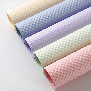 进口立体压纹艺术纸防水棉钥纸高档包花纸鲜花花束材料花材包装纸