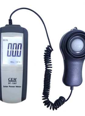 CEM华盛昌太阳能光强度计DT-1307紫外辐照度计功率表390-760nm