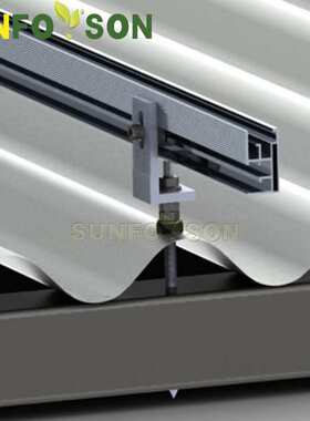 双头螺杆M10x200固定波形彩钢瓦太阳能支架套件 光伏面板支架系统