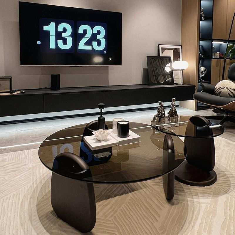 厂家直销2024新款意式玻璃茶几客厅伸缩圆形茶几接待洽谈茶几,3C数码配件,USB灯,淘宝优惠券,粉丝福利购,淘宝优惠卷
