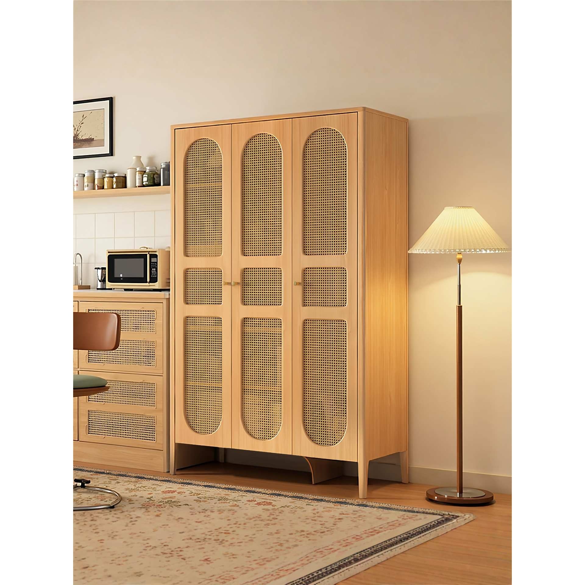 北欧实木家政柜扫地机器人储物柜家用阳台洞洞板收纳柜洗地机柜,3C数码配件,USB灯,淘宝优惠券,粉丝福利购,淘宝优惠卷