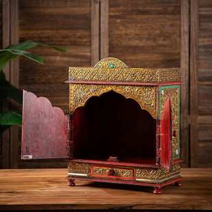 泰国木质雕刻琉璃收纳摆件客厅卧室复古做旧新中式 桌面收纳柜 风格