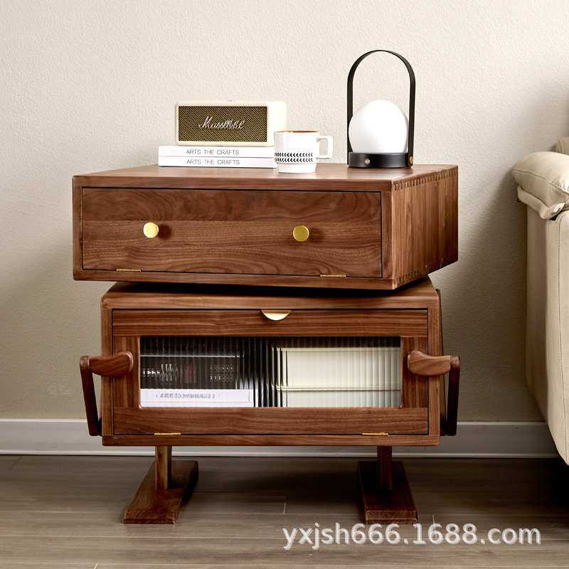 北美黑胡桃木机器人边柜樱桃木实木沙发边几储物柜卧室床头收纳柜,3C数码配件,USB灯,淘宝优惠券,粉丝福利购,淘宝优惠卷