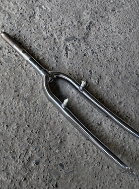 700Cv刹C夹小头管硬叉公路车前叉25.4*200有牙小口径电镀诺母钢叉