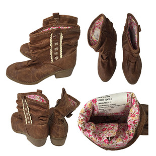 12岁童鞋 2022冬季 保暖3 29码 清 低跟棕色中小女童靴外贸23