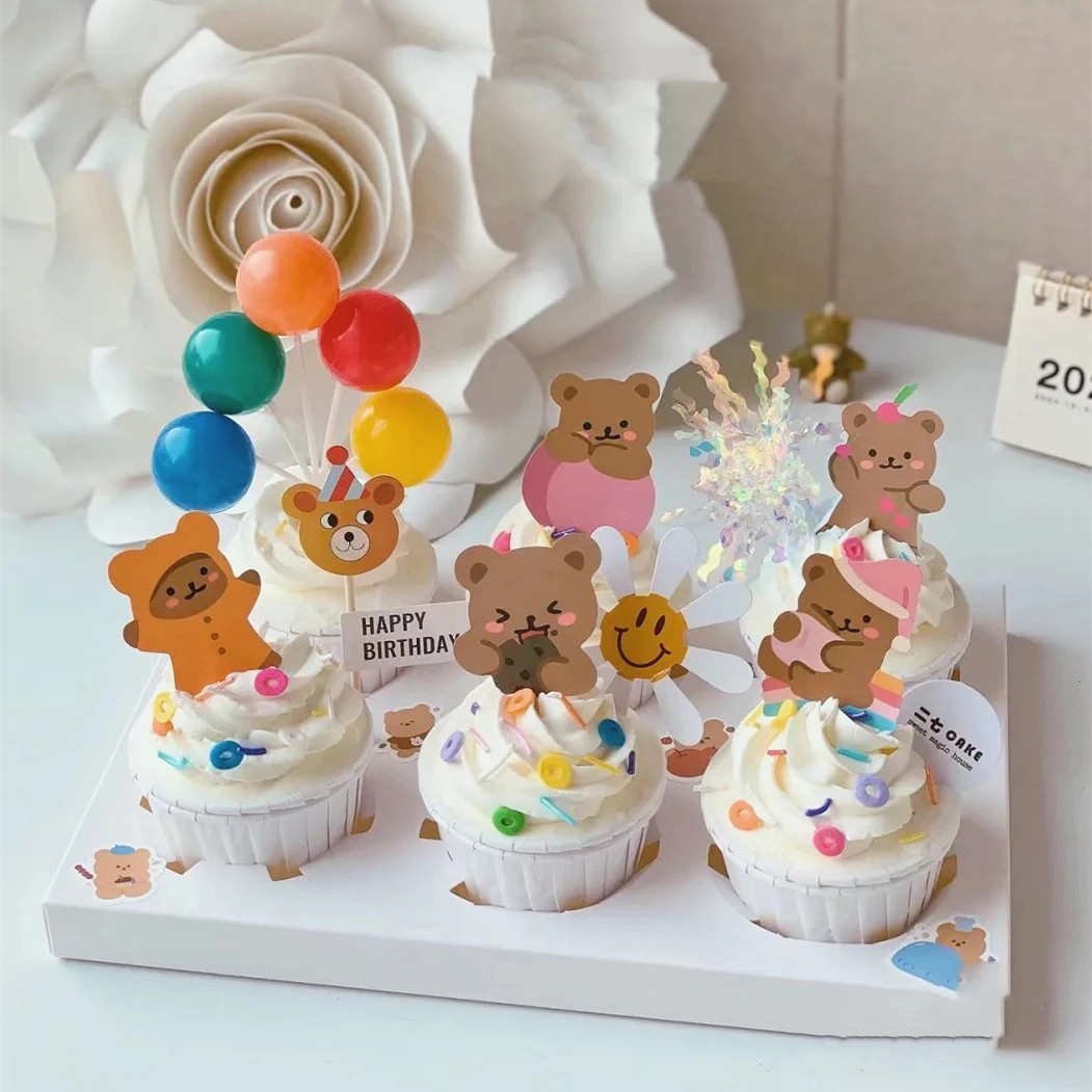 纸杯杯子蛋糕装饰插卡可爱小熊卡片插件周岁百天甜品台卡通生日插,节庆用品/礼品,节日装扮用品,淘宝优惠券,粉丝福利购,淘宝优惠卷