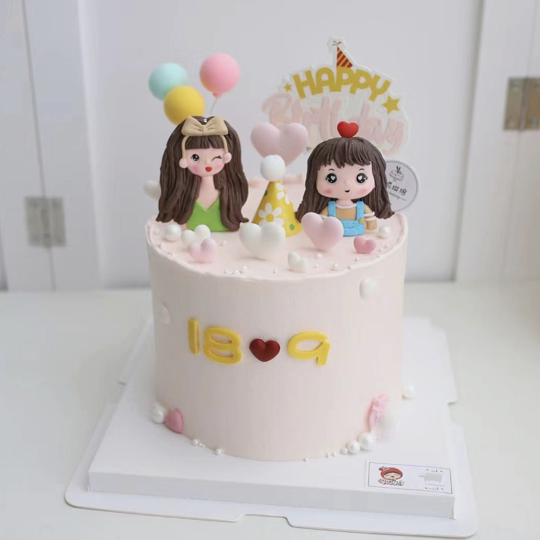 母女蛋糕装饰软陶妈妈女儿同天生日摆件插件姐妹女生女孩派对插牌