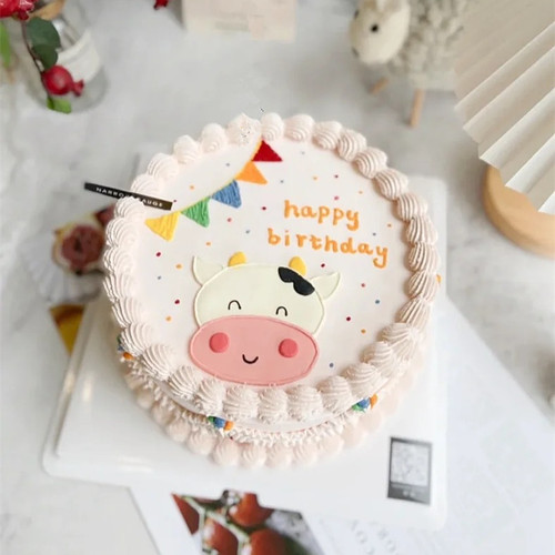 牛宝宝生日蛋糕装饰摆件